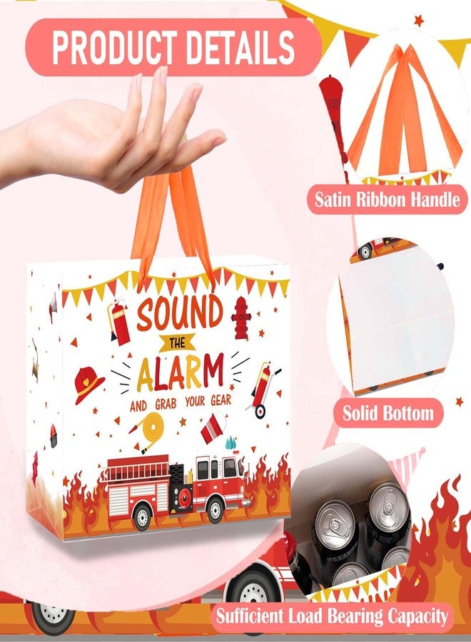 RTMISA Firetruck Gift Bag with Tissue Paper and Card with Envolope, Firefighter Fire Truck Themed Gifts Wrapping Bag for Birthday Baby Shower Party Decorations Supplies - Image 3